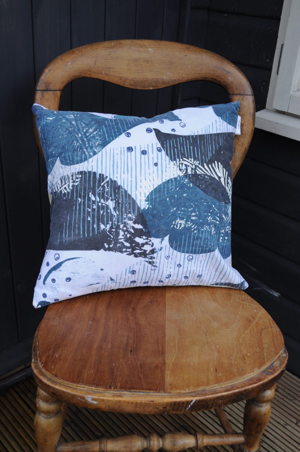 Hand-printed cushion by Josephine Jeffery